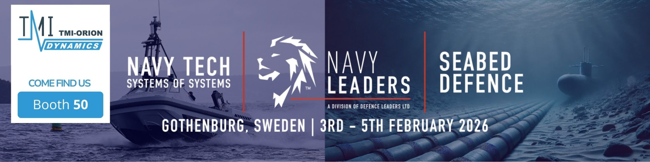 Bannière du salon Navy tech & Seabed Defense à Goteborg Suède