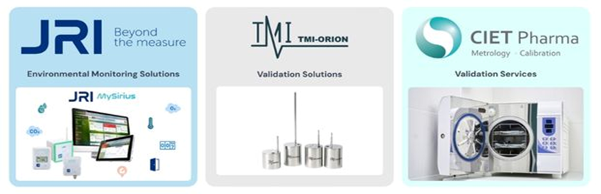 Banner representing the activities of the 3 companies, JRI, TMI-Orion and CIET Pharm, composing the MMS group.